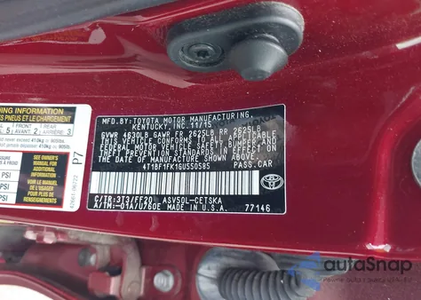 2016 Toyota Camry Se from USA, damaged, VIN 4T1BF1FK1GU550585